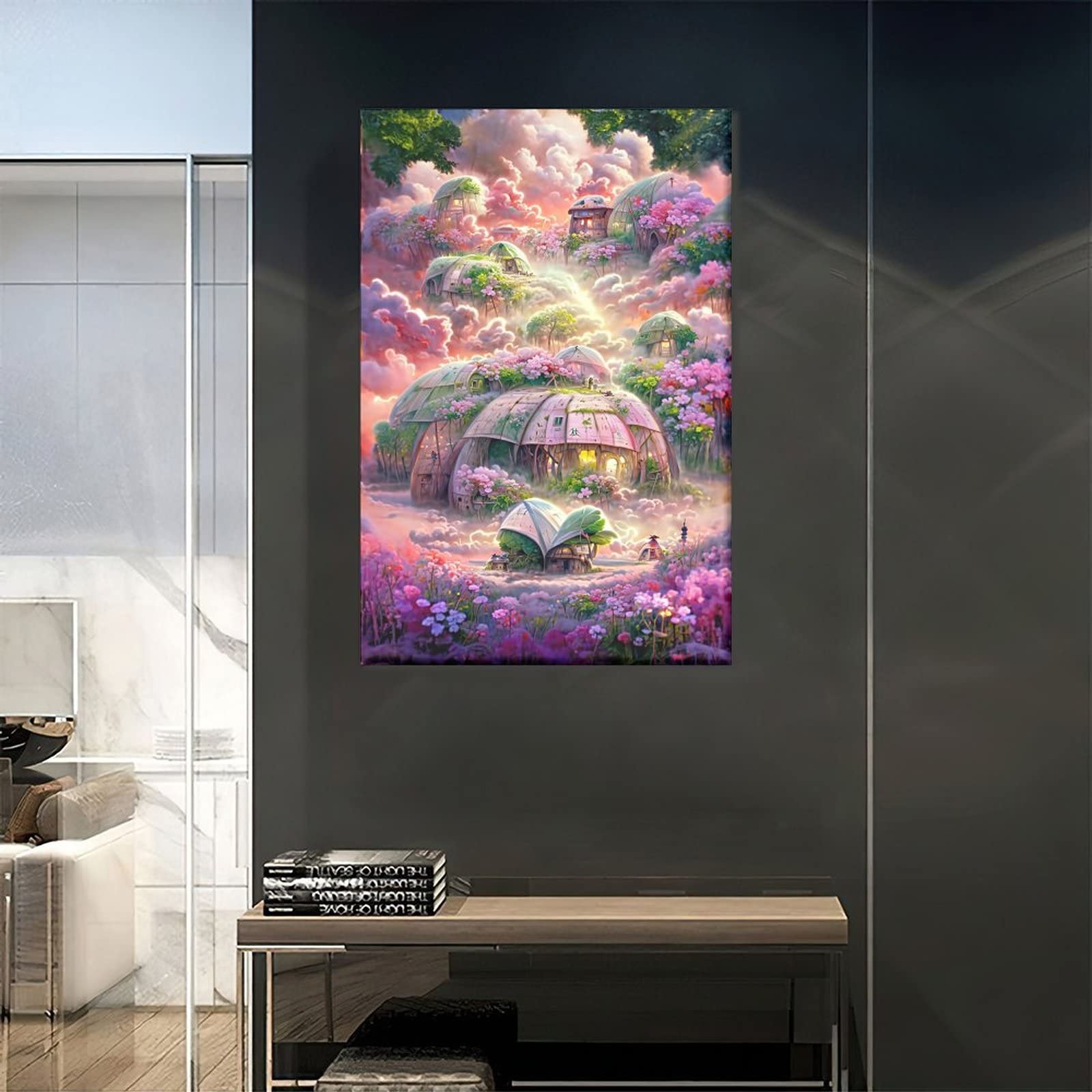 Amazon.co.jp: 芸術的な壁画 幻想の绝景 「夢の城」おとぎ話の家々、心